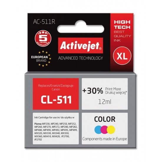 ACTIVEJET INK FOR CANON CL-511 ΜΕΛΑΝΙ ΣΥΜΒΑΤΟ