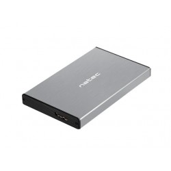 NATEC RHINO GO ENCLOSURE USB 3.0 FOR 2.5 SATA HDD/SSD, GREY ALUMINUM