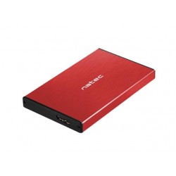 NATEC RHINO GO ENCLOSURE USB 3.0 FOR 2.5 SATA HDD/SSD, RED ALUMINUM