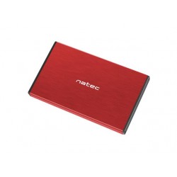 NATEC RHINO GO ENCLOSURE USB 3.0 FOR 2.5 SATA HDD/SSD, RED ALUMINUM