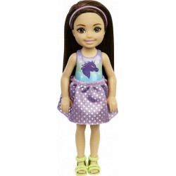 MATTEL BARBIE CHELSEA DOLL (6-INCH BLONDE) WEARING TIE-DYE SHORTS, MOLDED TOP ΚΑΙ YELLOW SHOES GXT39