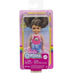 MATTEL BARBIE CHELSEA DOLL (6-INCH BRUNETTE) WEARING SPARKLY SKIRT, MOLDED UNICORN TOP ΚΑΙ GREEN SHOES GXT40