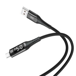 XO NB162 ΚΑΛΩΔΙΟ 2.4A ΜΕ ΟΘΟΝΗ USB ΣΕ MICRO USB 1M ΜΑΥΡΟ