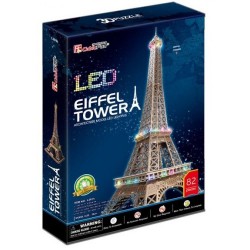 CUBICFUN 3D EIFFEL TOWER (FRANCE) ΜΕ ΦΩΤΙΣΜΟ LED 82PCS L091H
