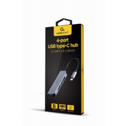 GEMBIRD UHB-CM-U3P1U2P3-01 4-PORT USB TYPE-C HUB (1 X USB 3.1 + 3 X USB 2.0) SILVER